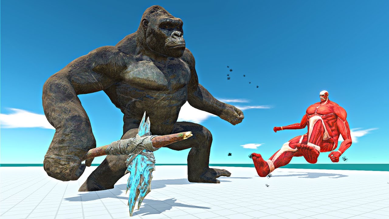 King Kong vs Collossal Titan | Growing Fight - Animal Revolt Battle Simulator