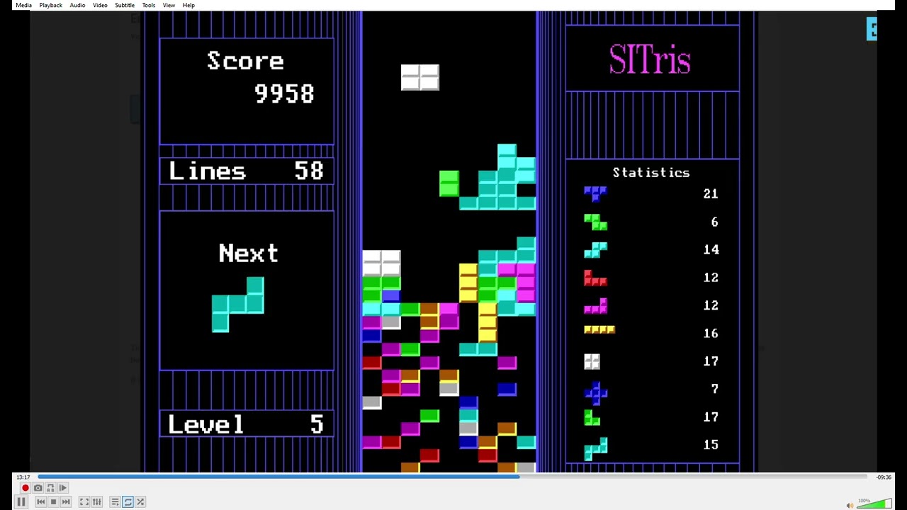 Playing SITris (Wide mode, extended block set)