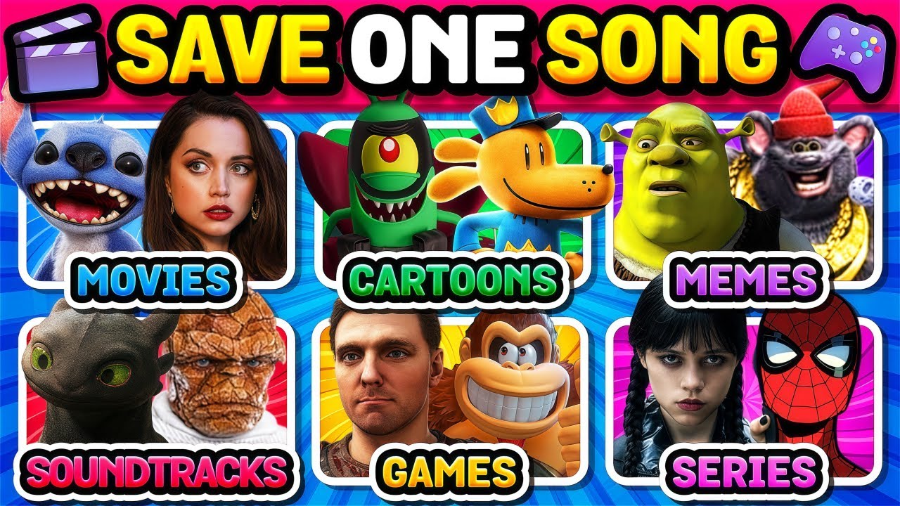 Save One Song: RANDOM 🎬Movies 🦸🏻‍♂️Cartoons 🤣Memes 🎵Ost 🎮Games 📺 Series