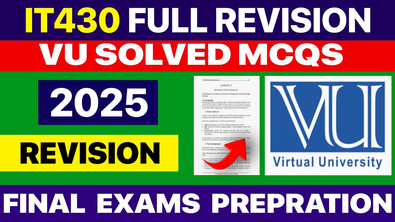 IT430 Final Term Exam Preparation | Solved MCQs & Complete Handout Revision | VU 2025