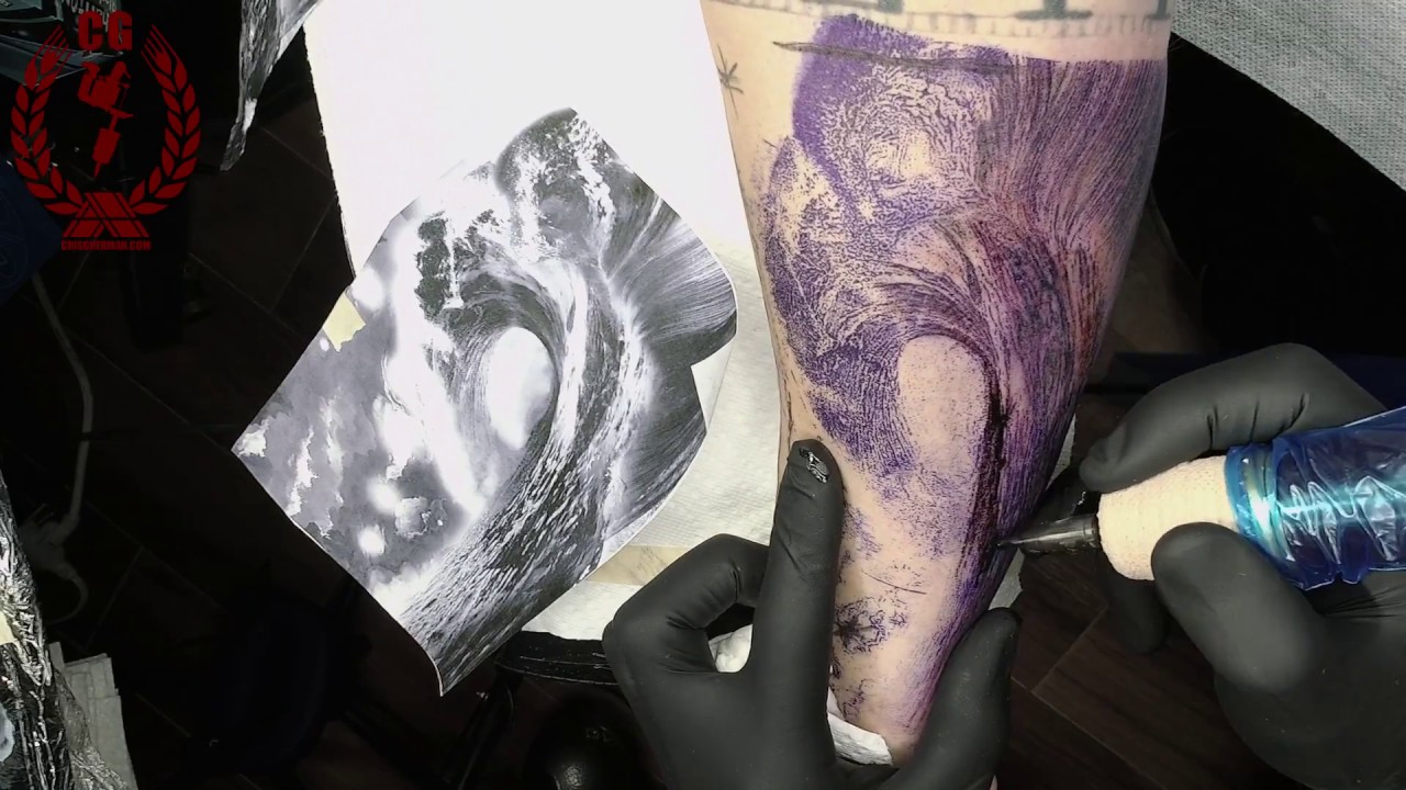 Tattoo Timelapse , Wave Tattoo by Ninja Cris Gherman /  CGTV
