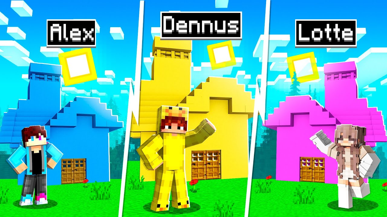 HUIS BOUWEN In 1 KLEUR CHALLENGE! (Minecraft)