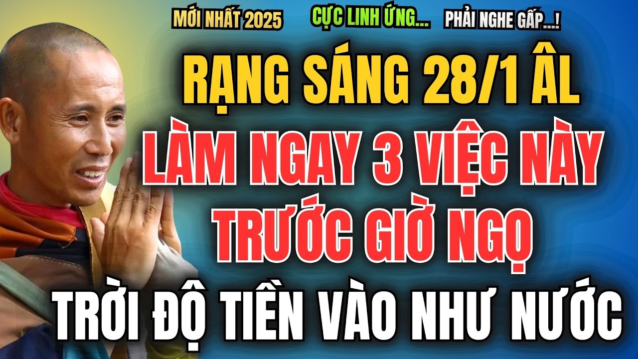 RẠNG SÁNG 28/1 ÂM LỊCH, LÀM NGAY 3 VIỆC NÀY TRƯỚC GIỜ NGỌ, TRỜI ĐỘ TIỀN VÀO NHƯ NƯỚC