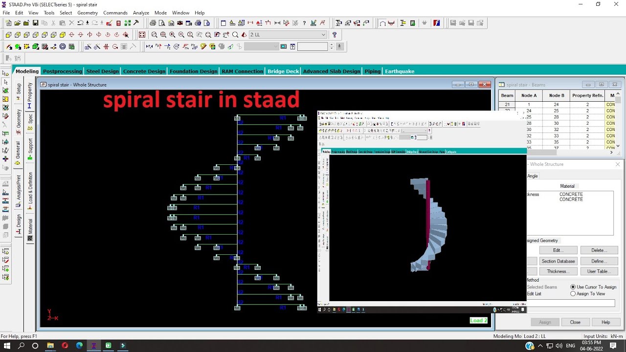 #spiral#stair in #staad pro