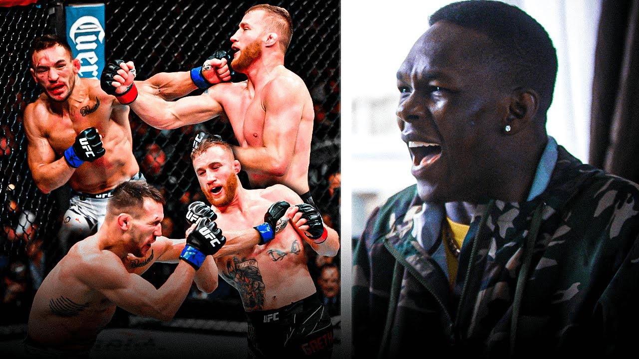 Israel Adesanya's Reaction to Chandler & Gaethje's CRAZY Fight of the Year