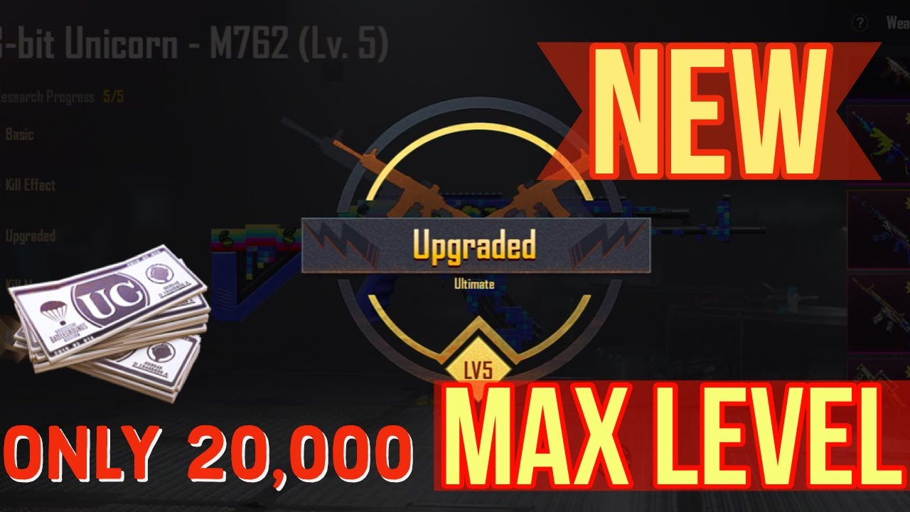 UPGRADE 8-bit UNICORN M762 - MAX LEVEL AND REVIEW | PUBG MOBILE