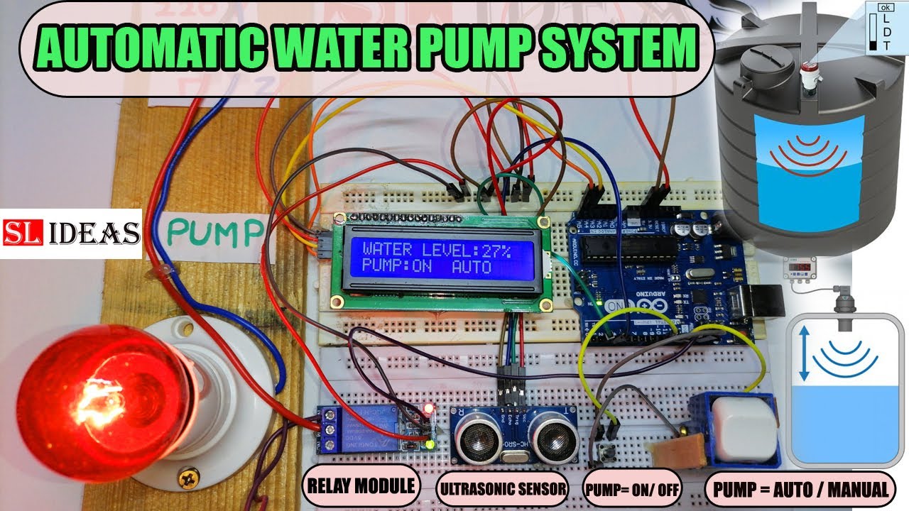 Automatic water level controller using arduino | Water tank level monitoring system with Ultrasonic