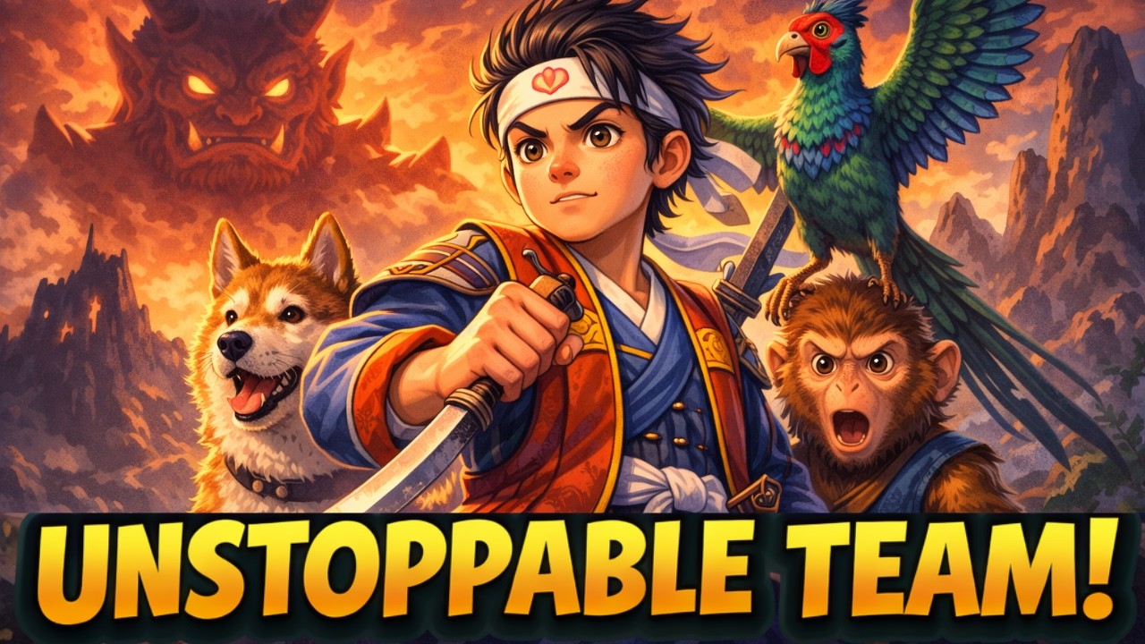 Momotaro, the peach boy, and the journey to defeat the demons 🍑