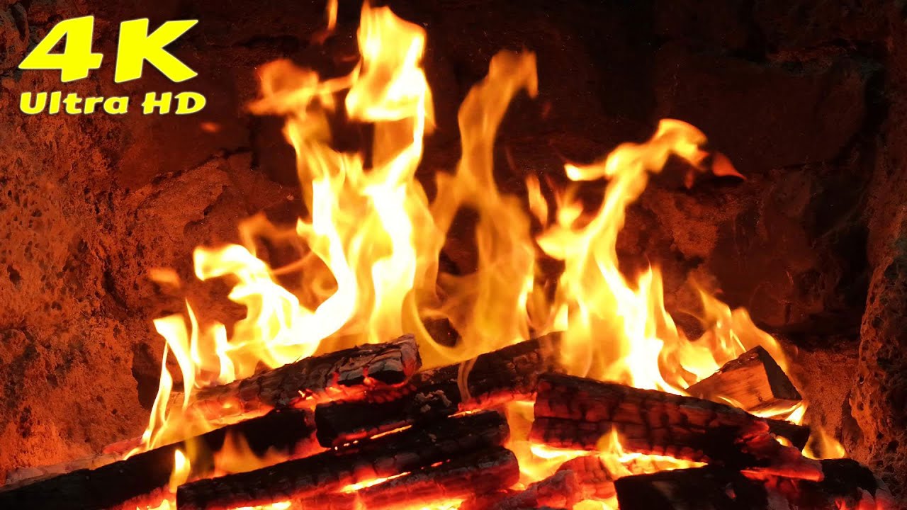 🔥 Winter Fireplace White Noise. Cozy summer fireplace ambience. Cozy summer fireplace ambience 4K