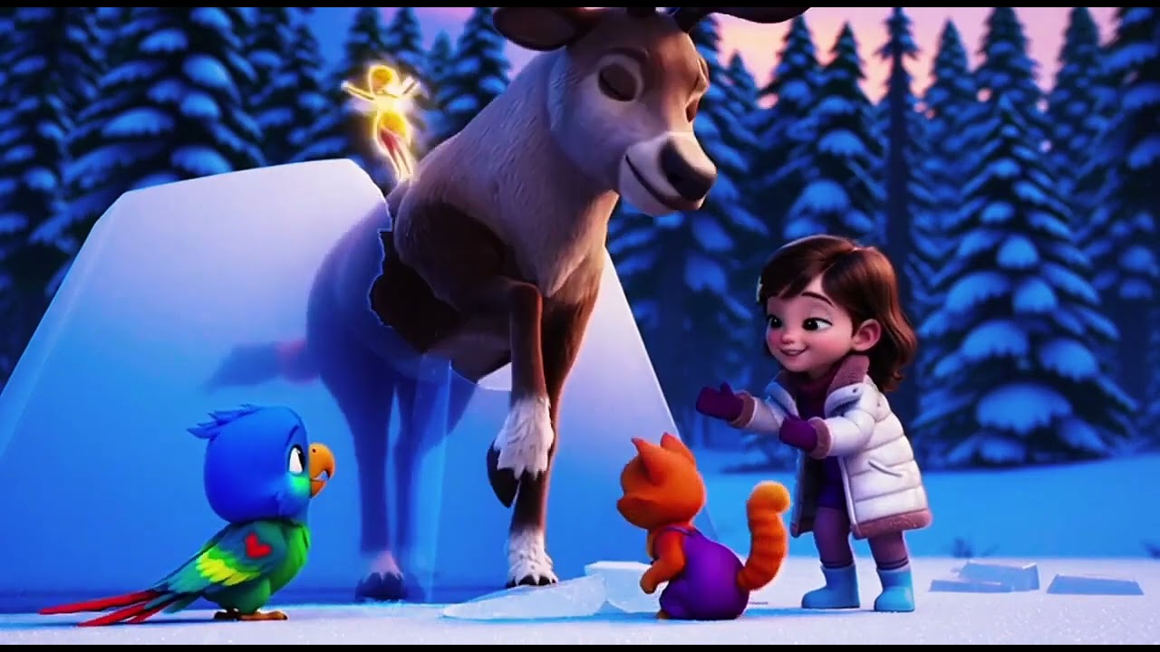 The Rainbow Forest turns into a снежный storm… and Santa’s reindeer are missing! ❄️ #cartoon 