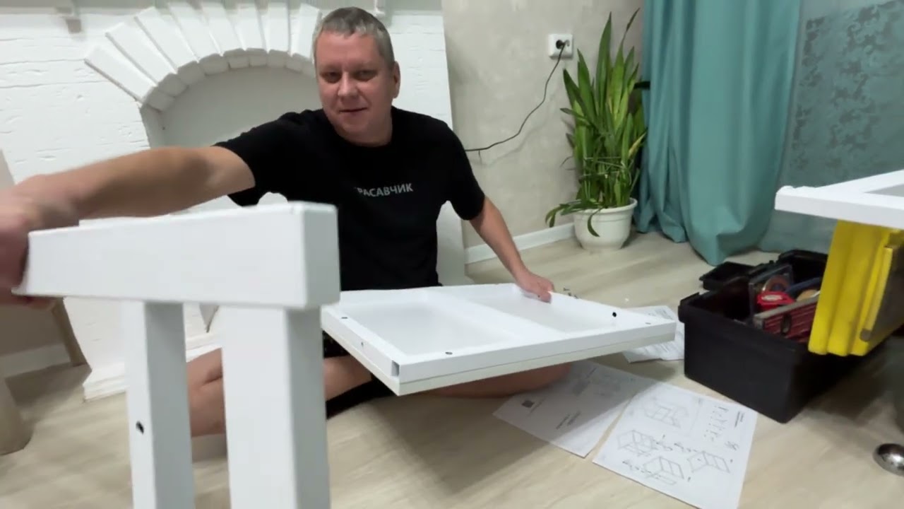 ВИТАЛЯ СОБИРАЕТ НОВУЮ МЕБЕЛЬ/УСТАНАВЛИВАЕМ СУШИЛЬНУЮ МАШИНУ В МАЛЕНЬКУЮ ВАННУЮ 