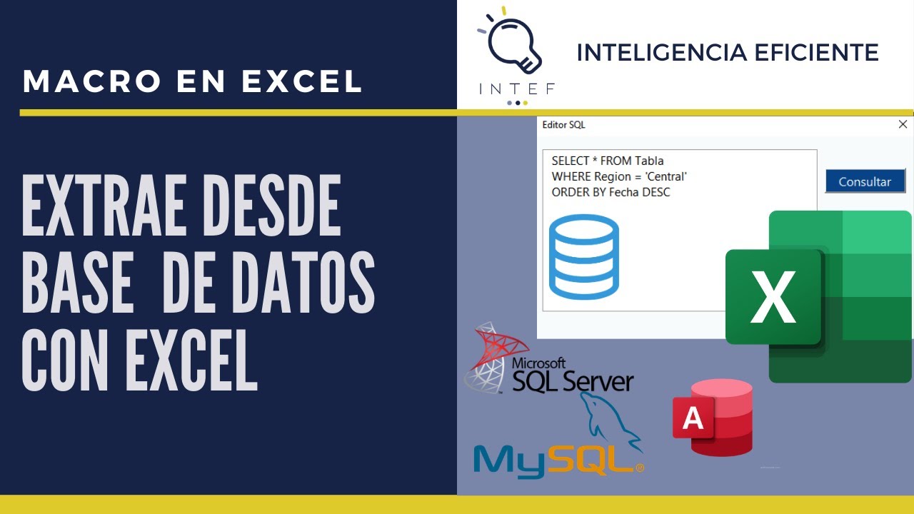 Macro VBA: Conexión a base de datos consultas SQL escritas desde Excel #1