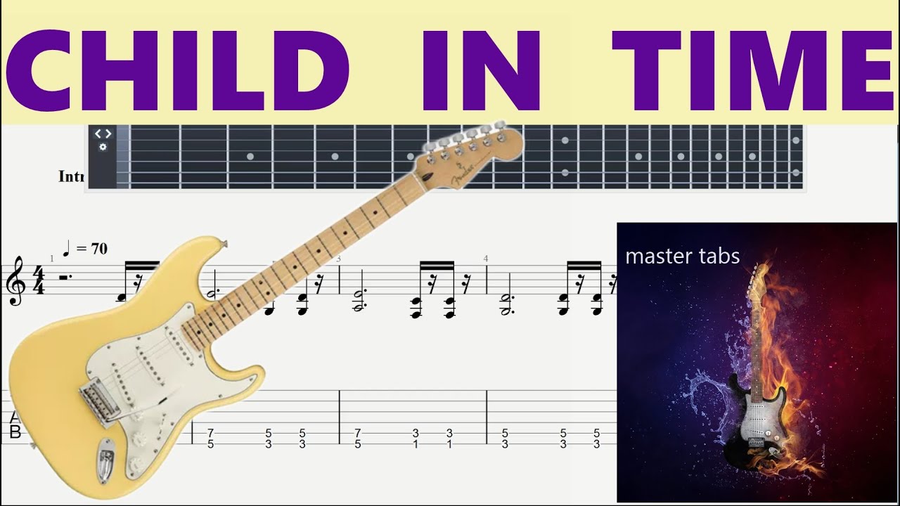#CHILD IN TIME#DEEP PURPLE#  |Guitar Tab| TUTORIAL#Mastertabs#BestFreeYoutubeMusicLessons|CHORDS