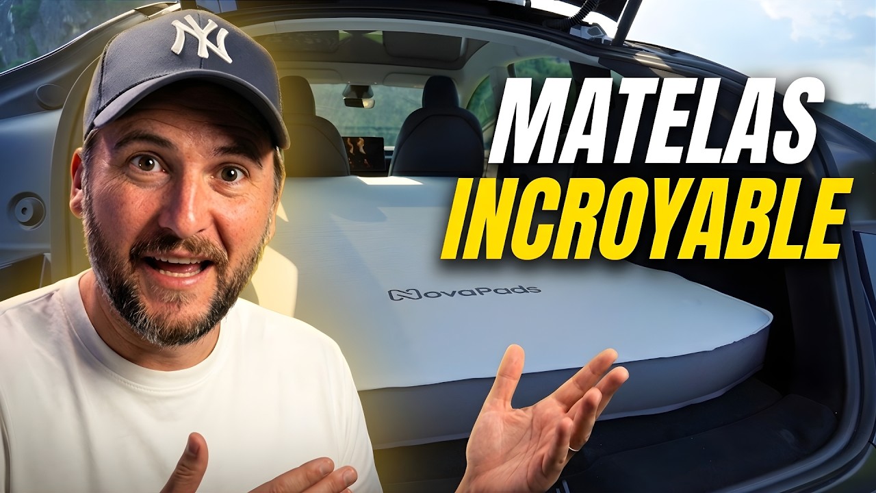 Vanlife Tesla avec mode camping et matelas à mémoire de forme