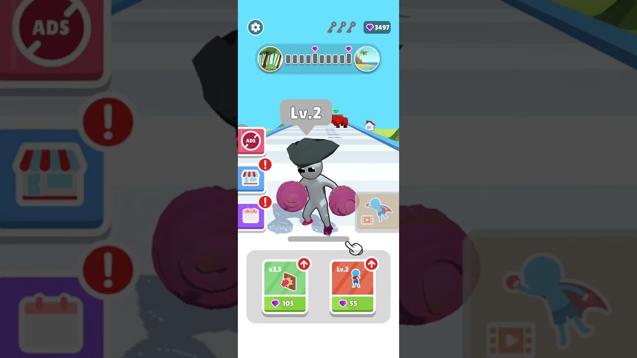 Very satisfying and relaxing ASMR level up runner game