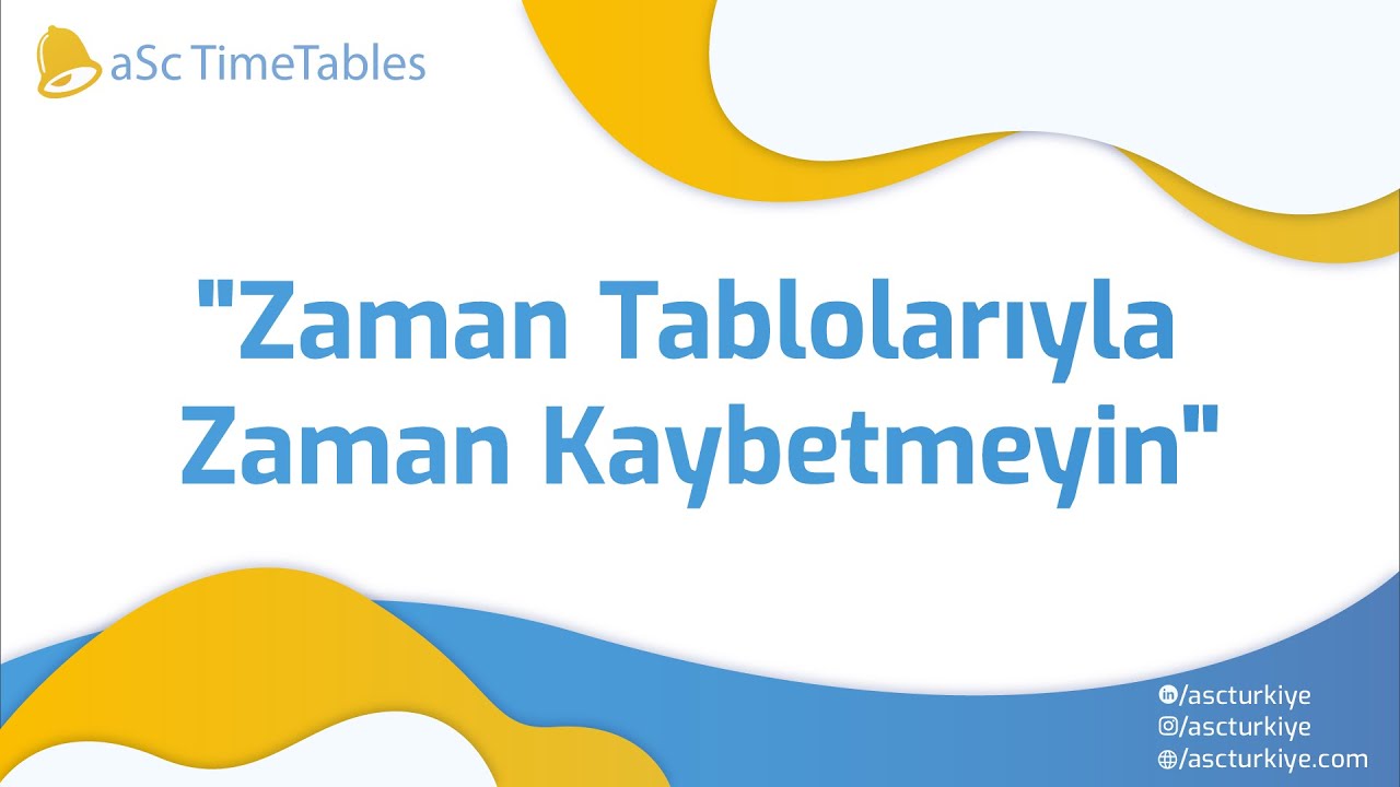 Zaman Tabloları ile Zaman Kaybetmeyin - Webinar