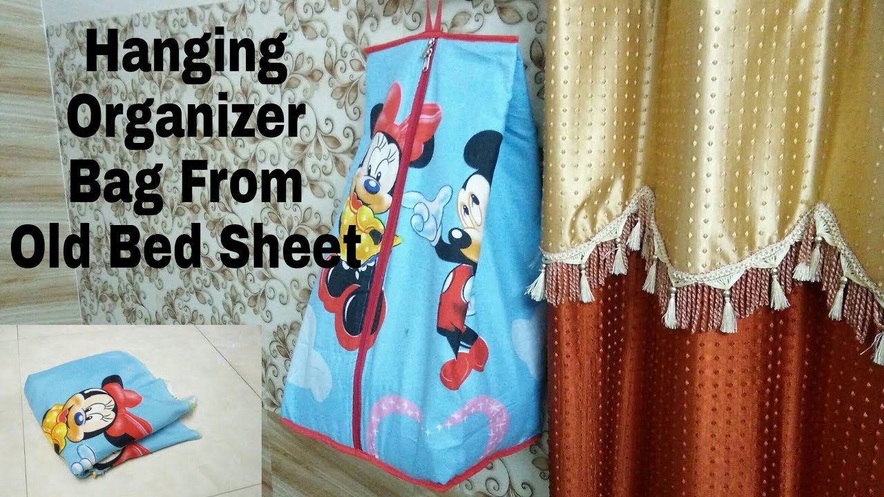 DIY : Hanging Organizer Bag From Old Bed Sheet By Anamika Mishra....