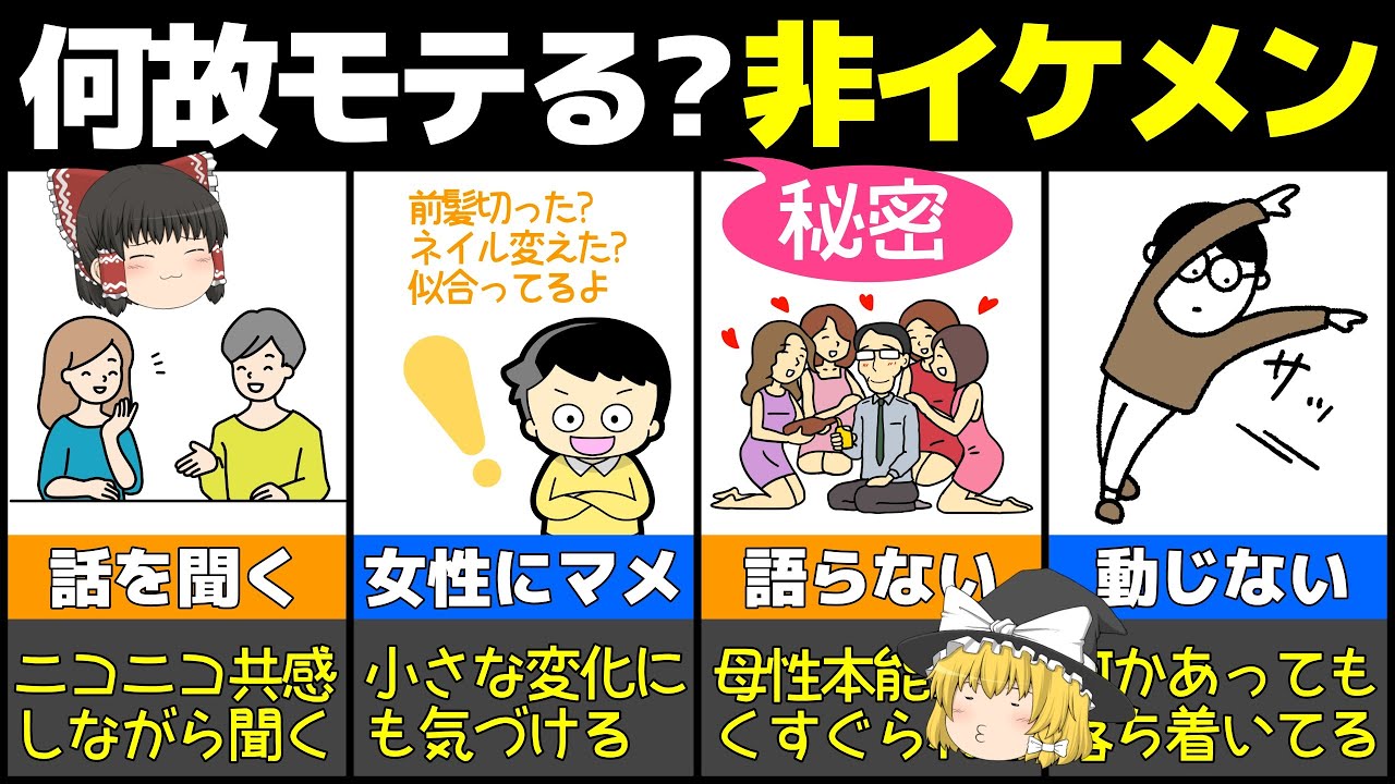 【ゆっくり解説】イケメンじゃないのに何故かモテる男性の秘密とは