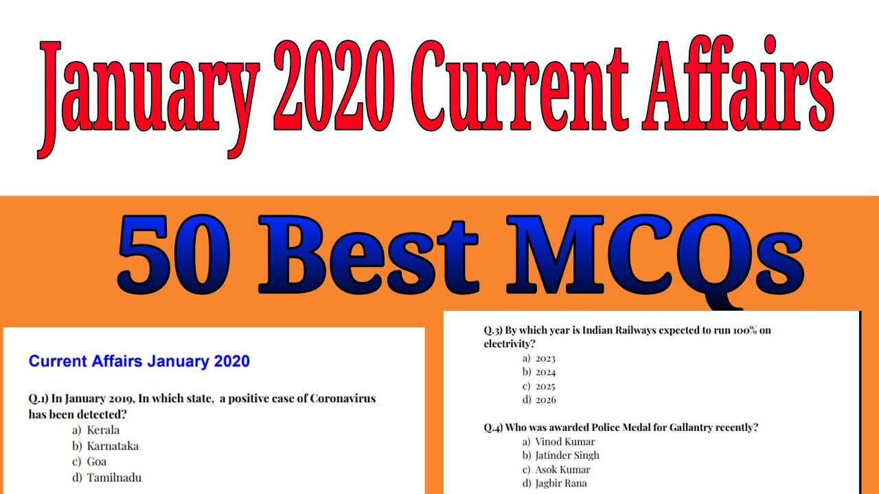 Current Affairs January 2020 in Hindi | Monthly GK Digests