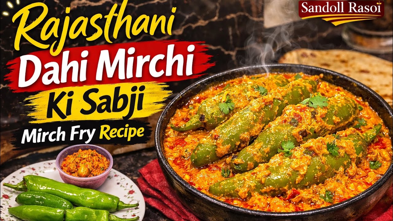 Rajasthani Dahi Mirchi Ki Sabji | Mirch Fry Recipe | Village Style Mirchi Curry | Easy Indian Sabji