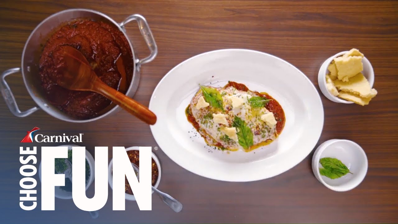 Chicken Parmigiana Recipe (with audio description) | Carnival Cruise Recipes | Carnival Cruise Line
