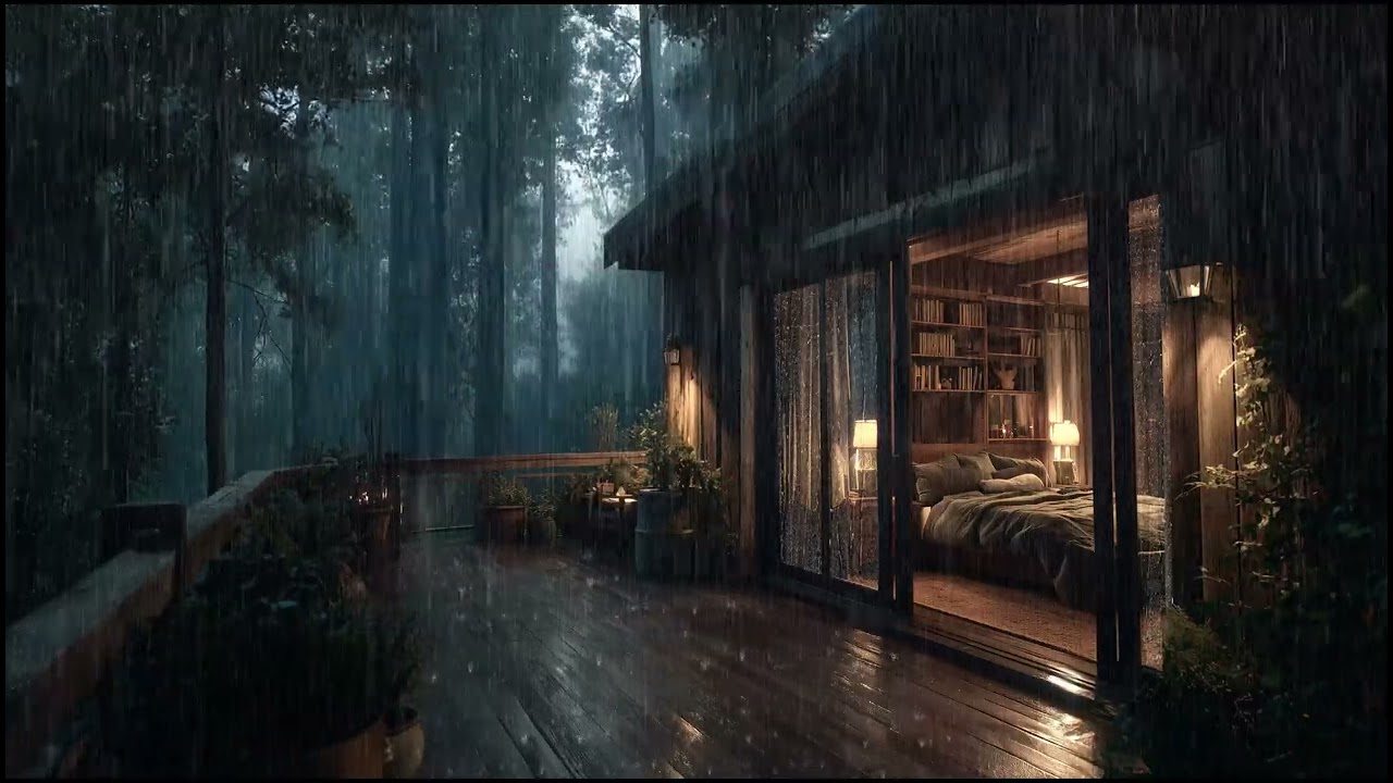 Лучший дождь в лесной хижине 🌲 | Спокойный сон под звуки дождя