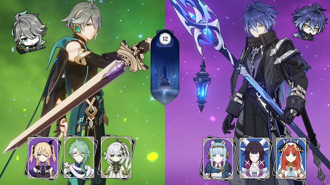 feeble scholar x old fart | 6.3 Genshin Abyss | C0R0 Alhaitham & C1R1 Flins