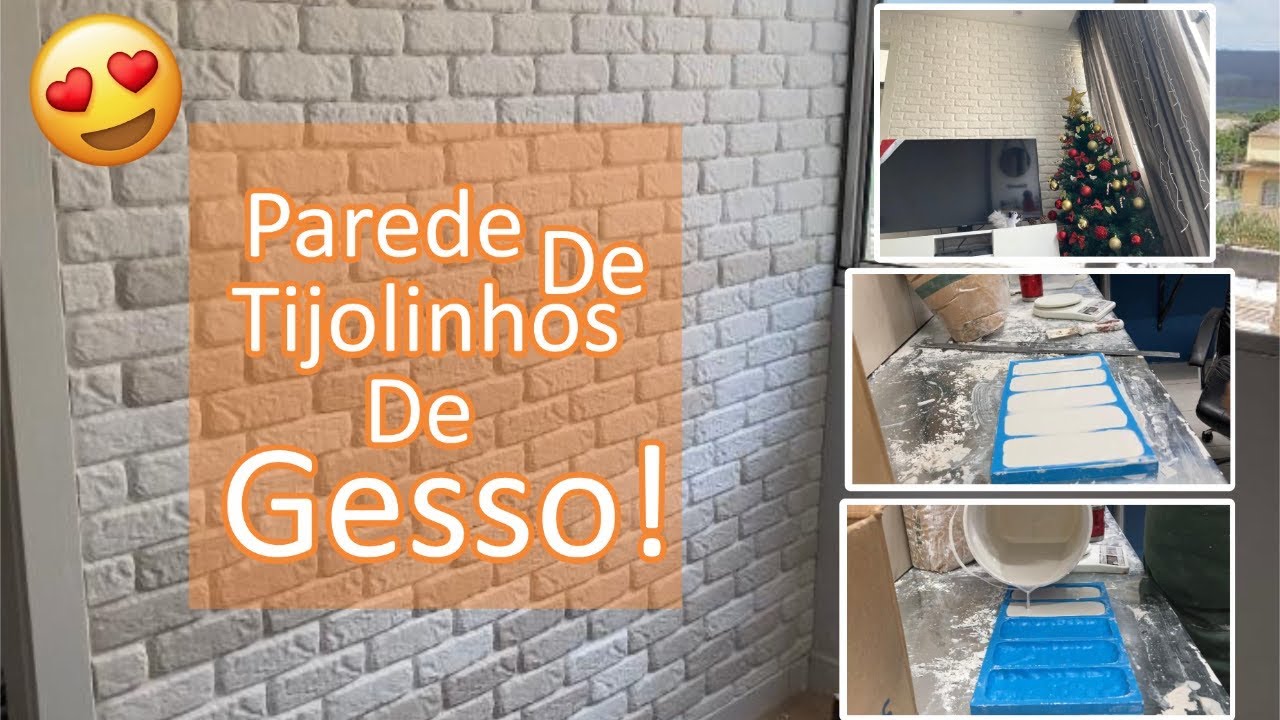 DIY: PAREDE COM TIJOLINHOS DE GESSO + PASSO A PASSO + QUANTO GASTAMOS | FAÇA VOCÊ MESMO!