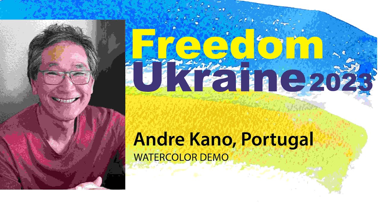 Andre Kano, Portugal- Watercolor demo on International Festival Freedom Ukraine 2023