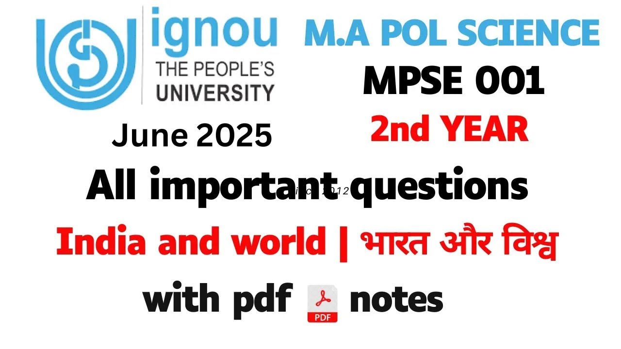 MPSE-001: Most Important Questions & Answers IGNOU June/Dec 2025 Exam top 30 questions