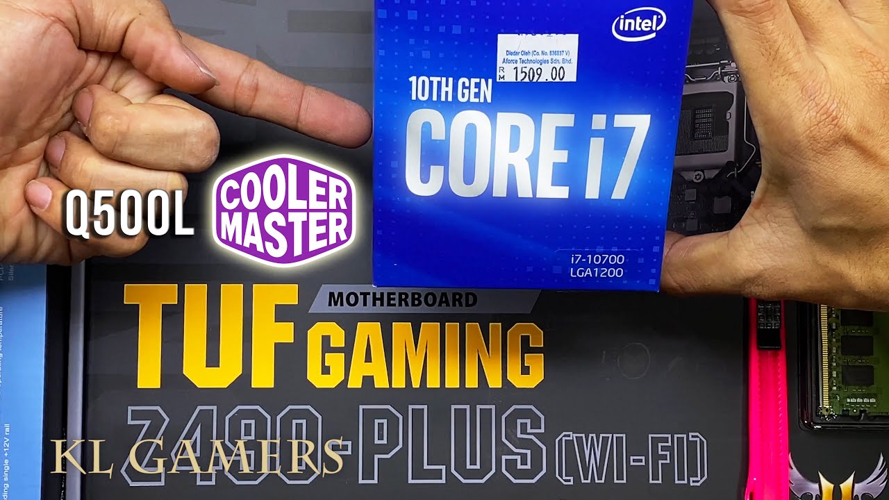 intel Core i7 10700 ASUS TUF GAMING Z490-PLUS WiFi Cooler Master MasterBox Q500L PC Build