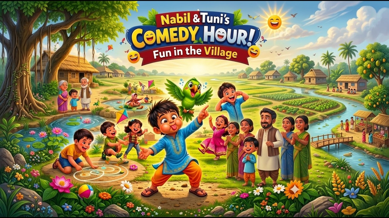 Bangla Kids Story | Nabil & Tuni's Happy Day | Moral Story for Kids | Funny Village Story