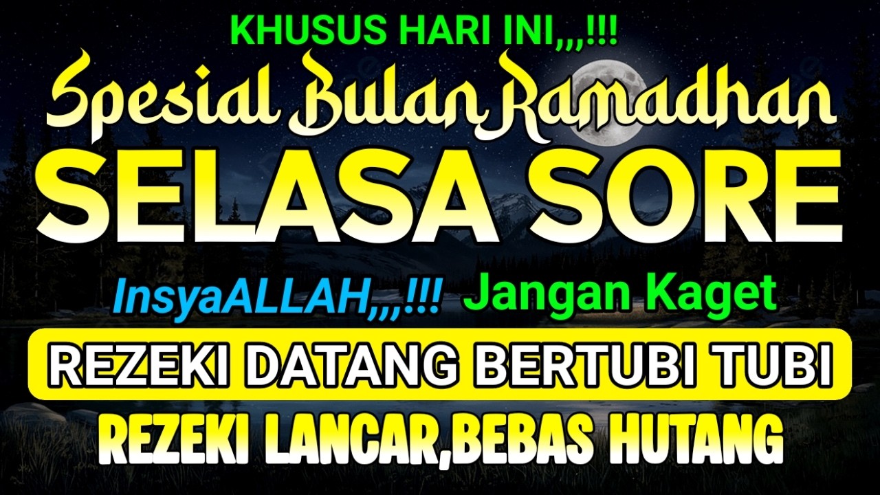 langsung dikabulkan,,,! cukup putar sekali dan dengarkan, 100 ribu malaikat turun ! rezeki lancar