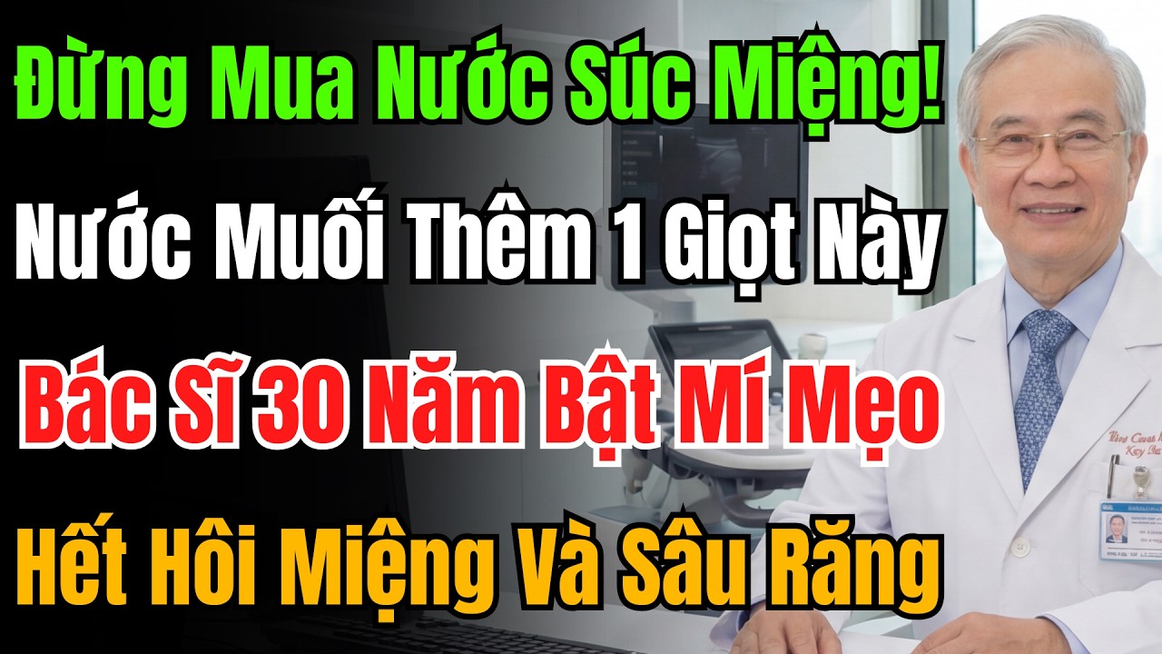 Bác Sĩ Tiết Lộ: Thêm 1 Giọt Này Vào Nước Muối, Vĩnh Biệt Sâu Răng, Hôi Miệng Và Ngừa Cảm Cúm.