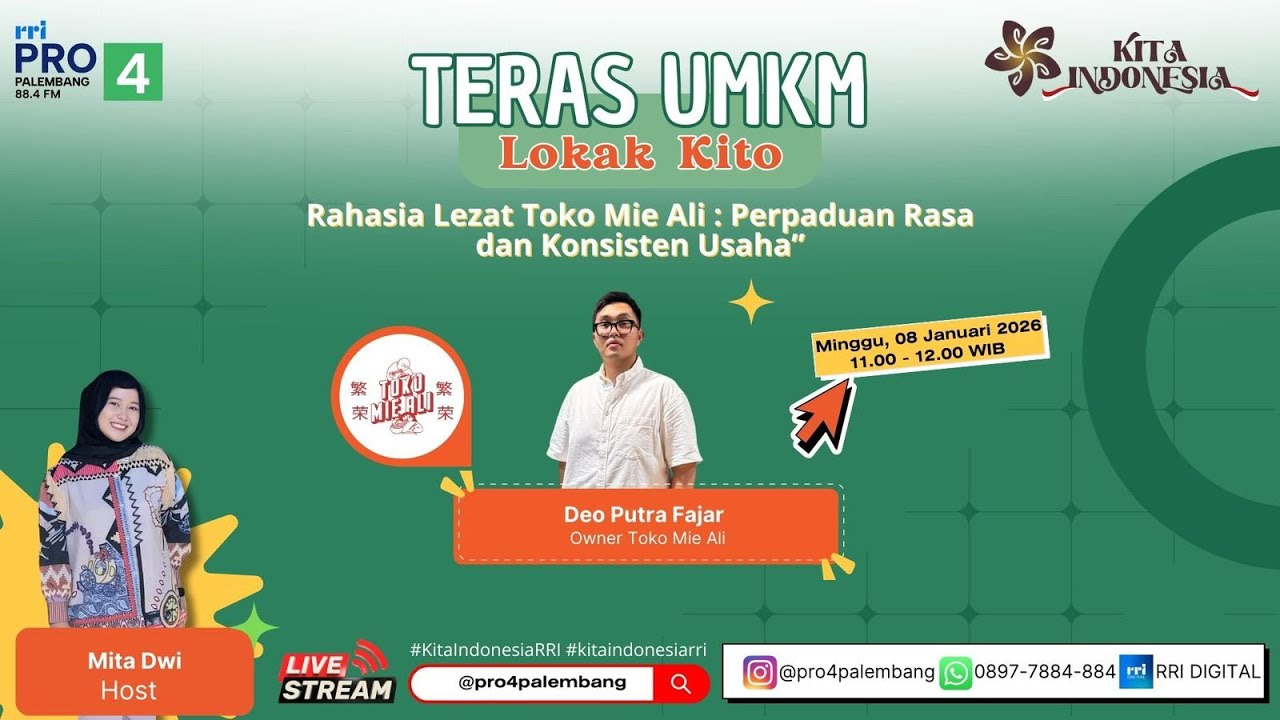 TERAS UMKM ( LOKAK KITO ) 
  | RRI PALEMBANG - 08 FEBRUARI 2026