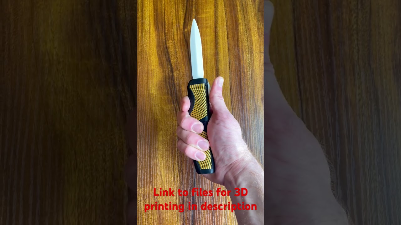 3D-Printed Toy OTF Switchblade (Double Action) #3dprinting #Switchblade #knives #knife