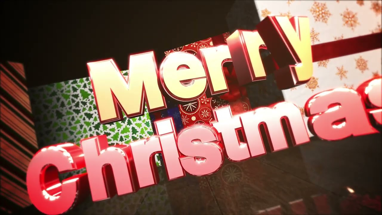 Merry Christmas Wishes 3D Text with Gift Boxes | 4K | FREE TO USE