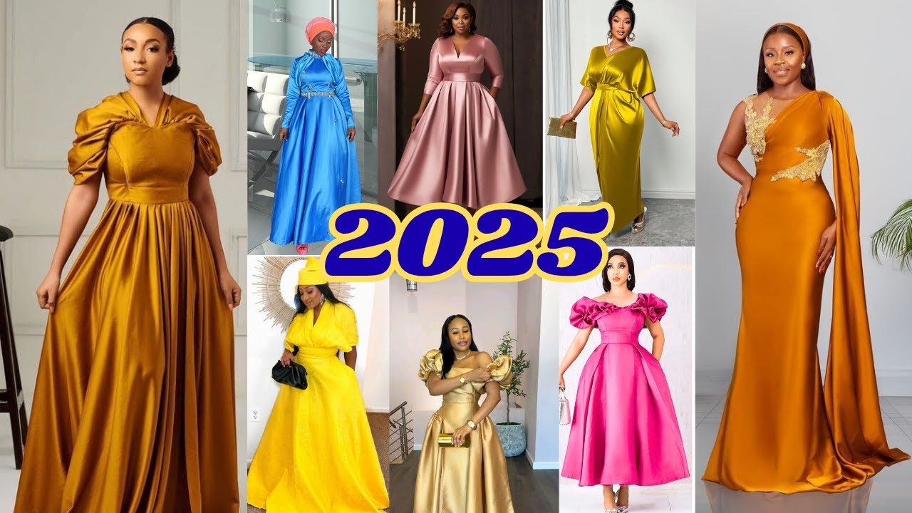 Stylish Satin Dresses | Silk Satin Dress | Satin Material Gown Styles for Wedding and Party 2025 ✨