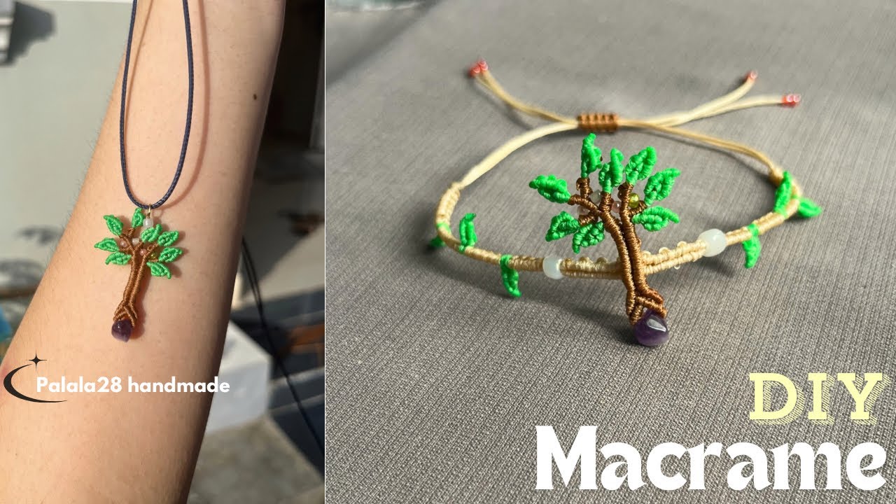 DIY: Macrame Tree of Life Tutorial (Cây sự sống)•How to make Bracelet Necklace Pulsera de hilo