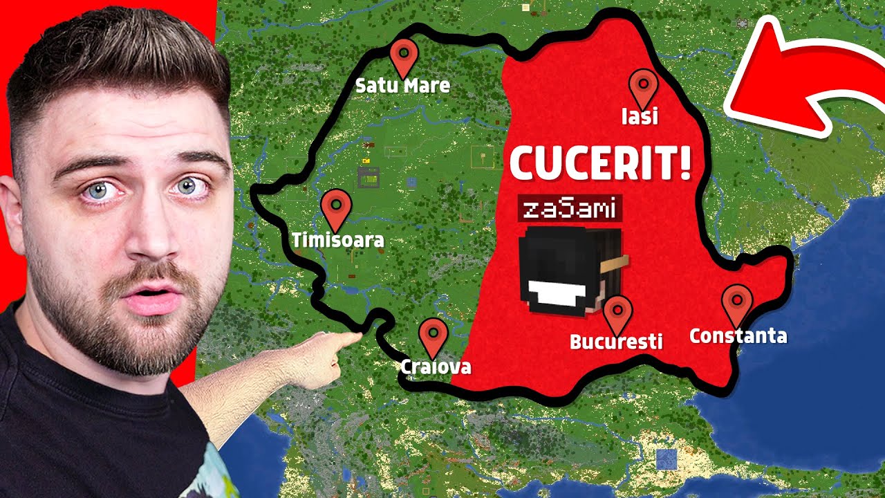 Cuceresc ROMANIA pe un SERVER de ROMANI (Harta LUMII in Minecraft)