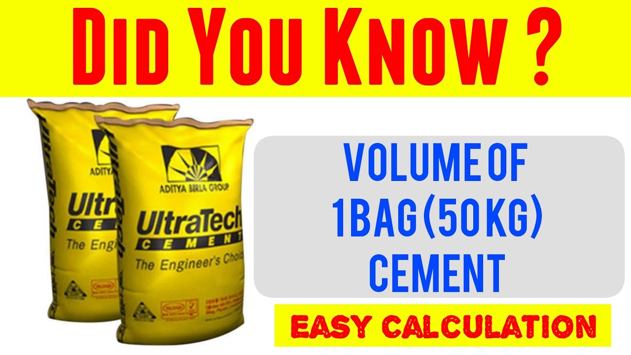 Volume of Cement | Calculate one cement bag volume | How to calculate volume of 1 bag cement