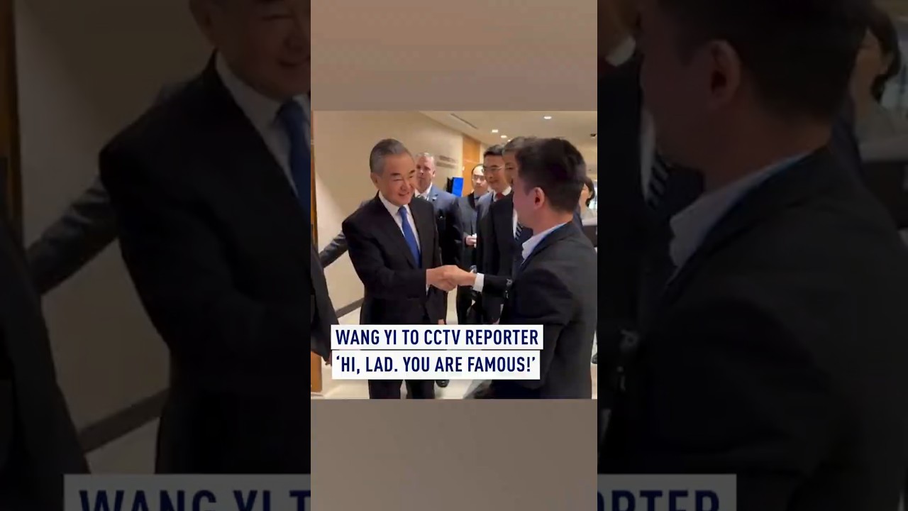 Chinese FM Wang Yi shares friendly exchange with CCTV reporter at UN HQ