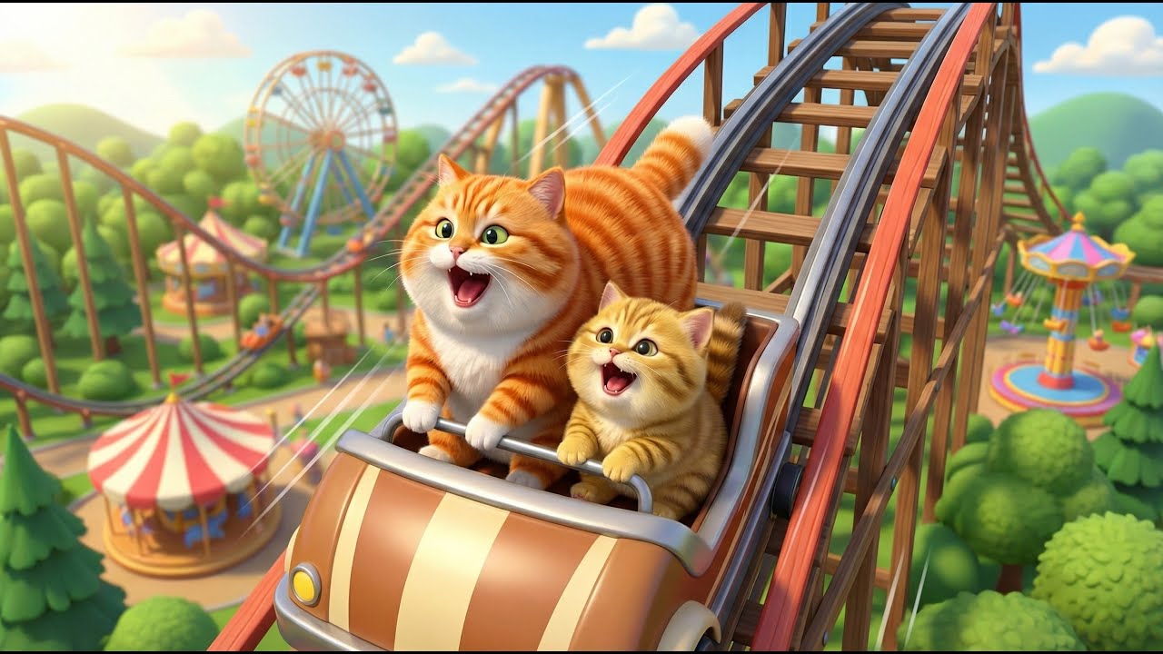 Mama Cat Sells Cakes to Earn a Theme Park Trip for Cute Kitten