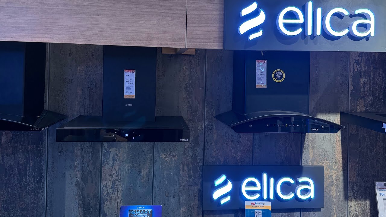 Elica Ismart Spot Hood Chimney with Baffle Filter, Touch Control ⚡️⚡️ (Black,H6 BF LTW 60 NERO)