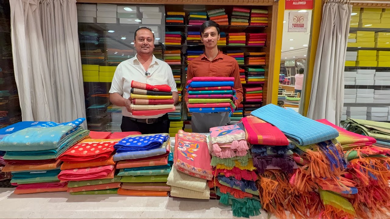 Bangalore Malleshwaram Wholesale Budget Friendly Sarees for this Festival🥳. Single saree courier av.