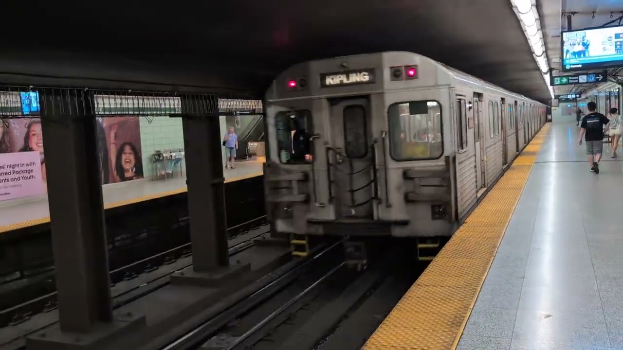 TTC Line 2 trains at Woodbine Station.