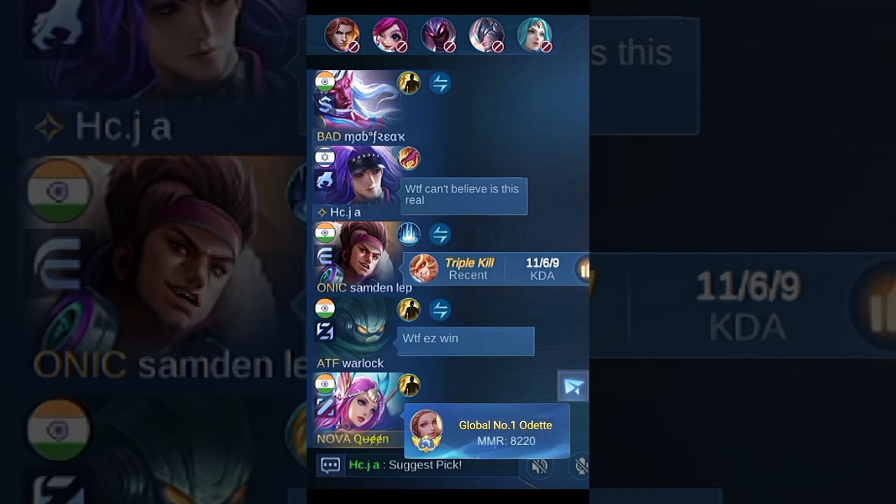 When Top 1 Global Odette Play Solo Rank!🤯 