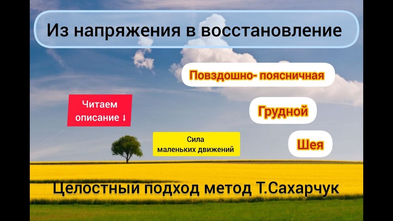 Из напряжения - восстановление. Целосный подход к телу. Метод Т.Сахарчук. описание