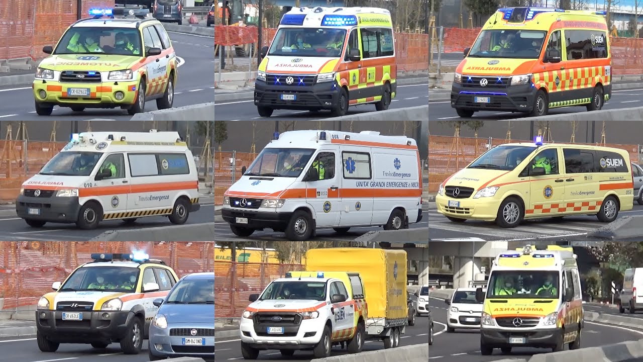 [RARE-NEW] Colonna mezzi Maxi Emergenza SUEM 118 Treviso - Italian EMS mass casualty units code3