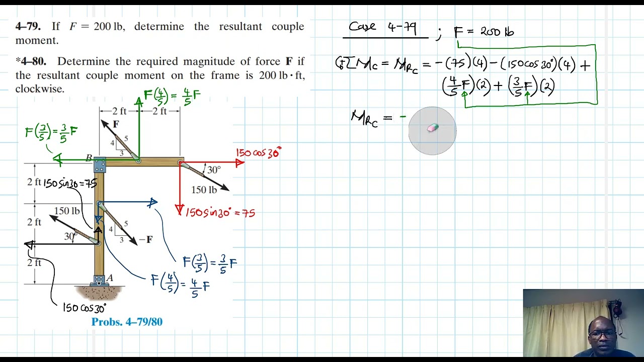 4–79, 4–80 Force System Resultants (Chapter 4: Hibbeler Statics) Benam Academy